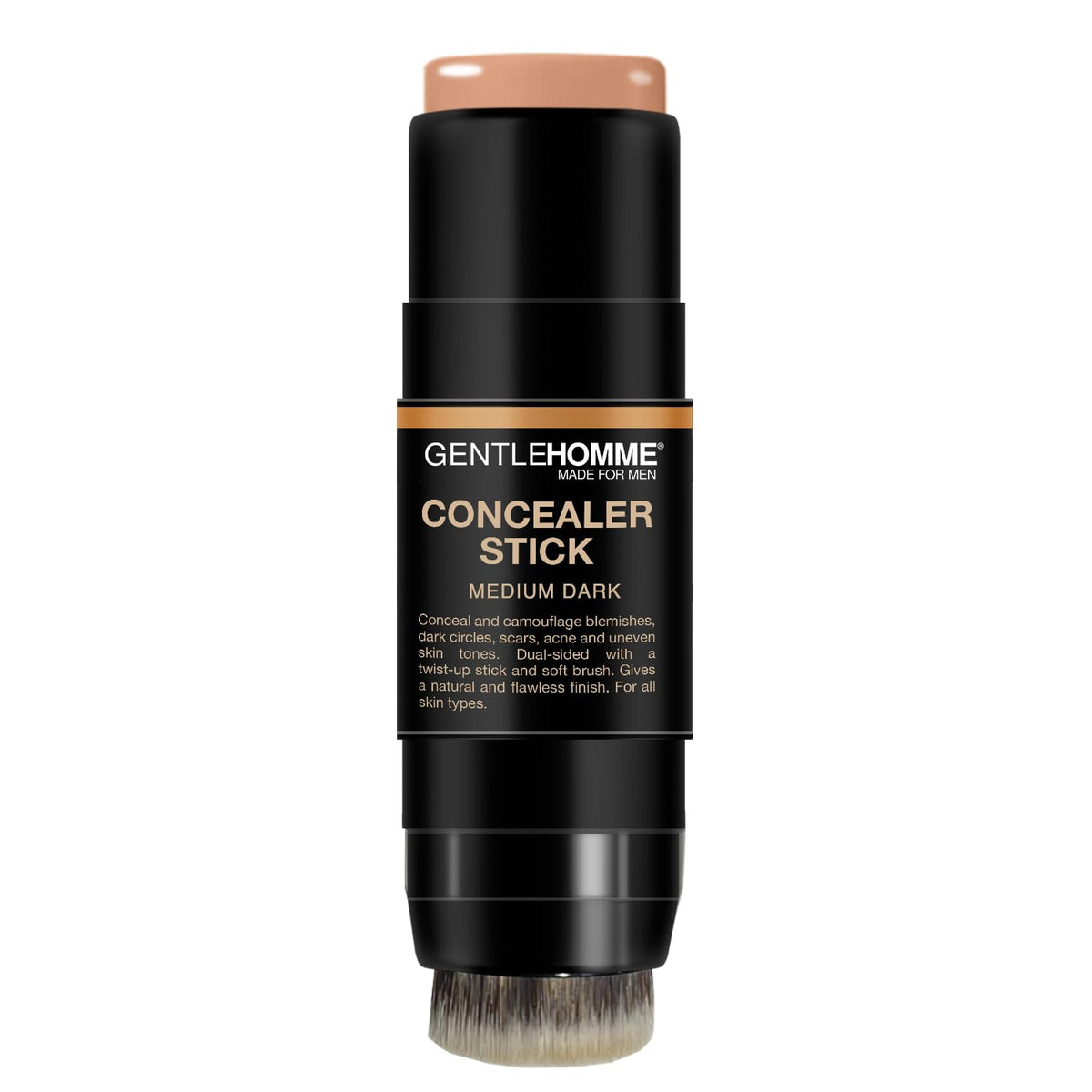 Gentlehomme concealer stick covers blemishes for a cleaner complexion.