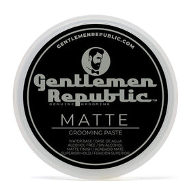 Gentlemen Republic matte paste 8oz jar showing durable hold for textured styles.