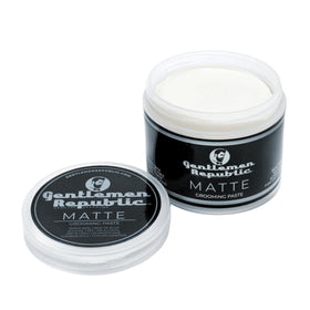 Gentlemen Republic matte paste application gesture demonstrates quick styling.