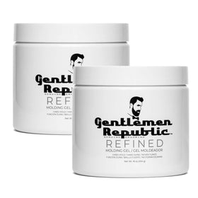 Gentlemen Republic Refined Hair Gel bottle shows strong hold and high shine.
