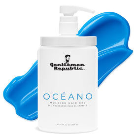 Gentlemen Republic Oceano bottle with pump for mess-free, long-lasting hold.