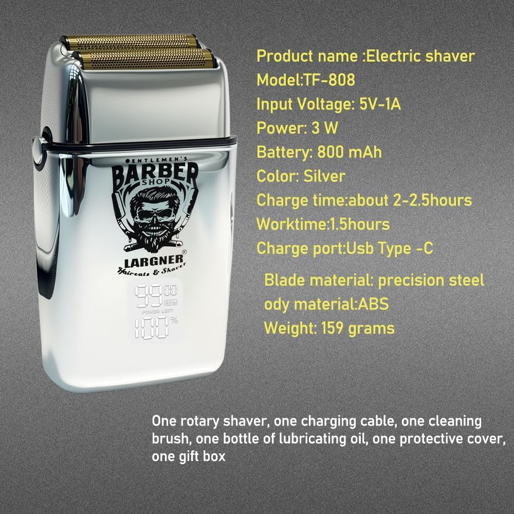 Gentlemen's Barber Shop Largner cordless or plug-in for flexible styling.