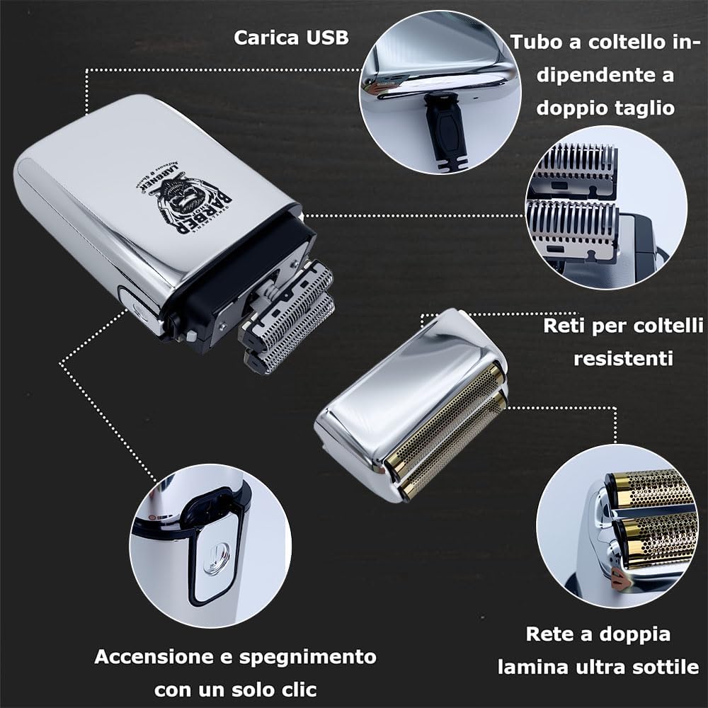 Gentlemen's Barber Shop Largner LED battery indicator for quick checks.