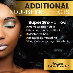 Genuine African Formula SuperGro Gel for retwisting supports clean loc maintenance.
