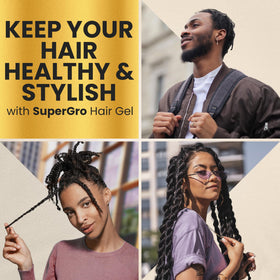 Genuine African Formula SuperGro Gel adds healthy shine with flexible hold.
