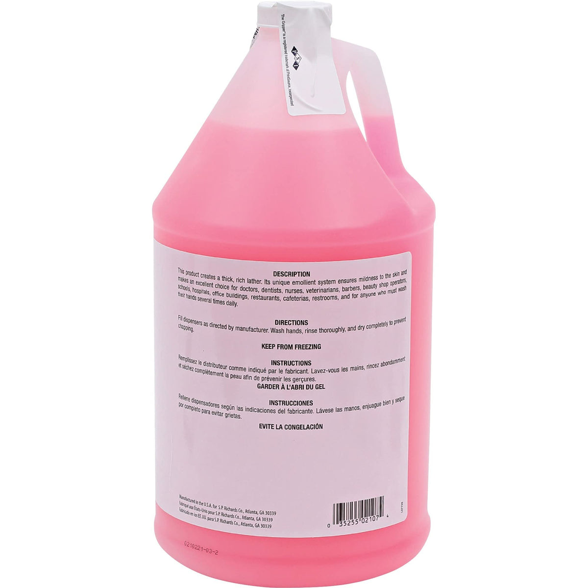 Genuine Joe pink lotion soap pump dispensers ready for fast, mess-free refills.