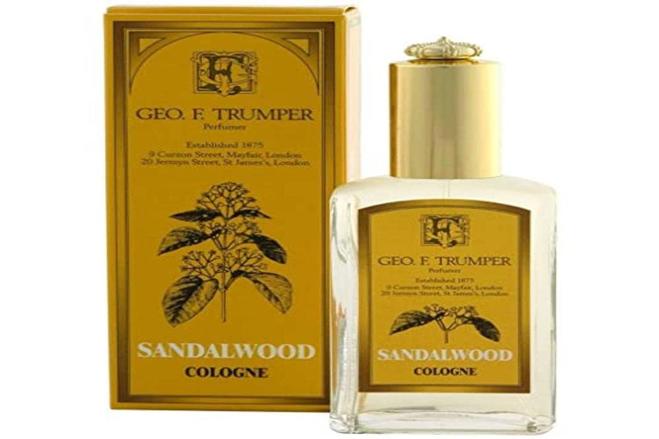 Geo F. Trumper Sandalwood Cologne in glass atomiser bottle for on the go fragrance