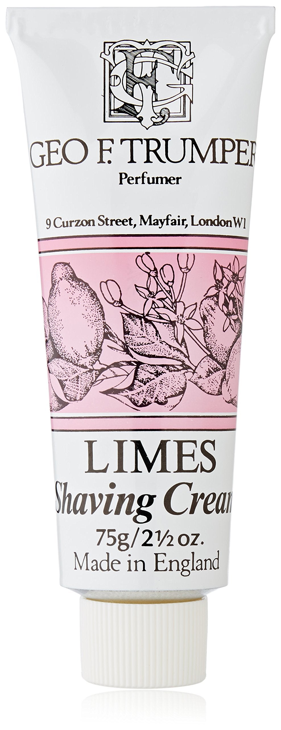 Geo F. Trumper shaving cream tube with lime scent delivering a refreshing shave and rich lather.