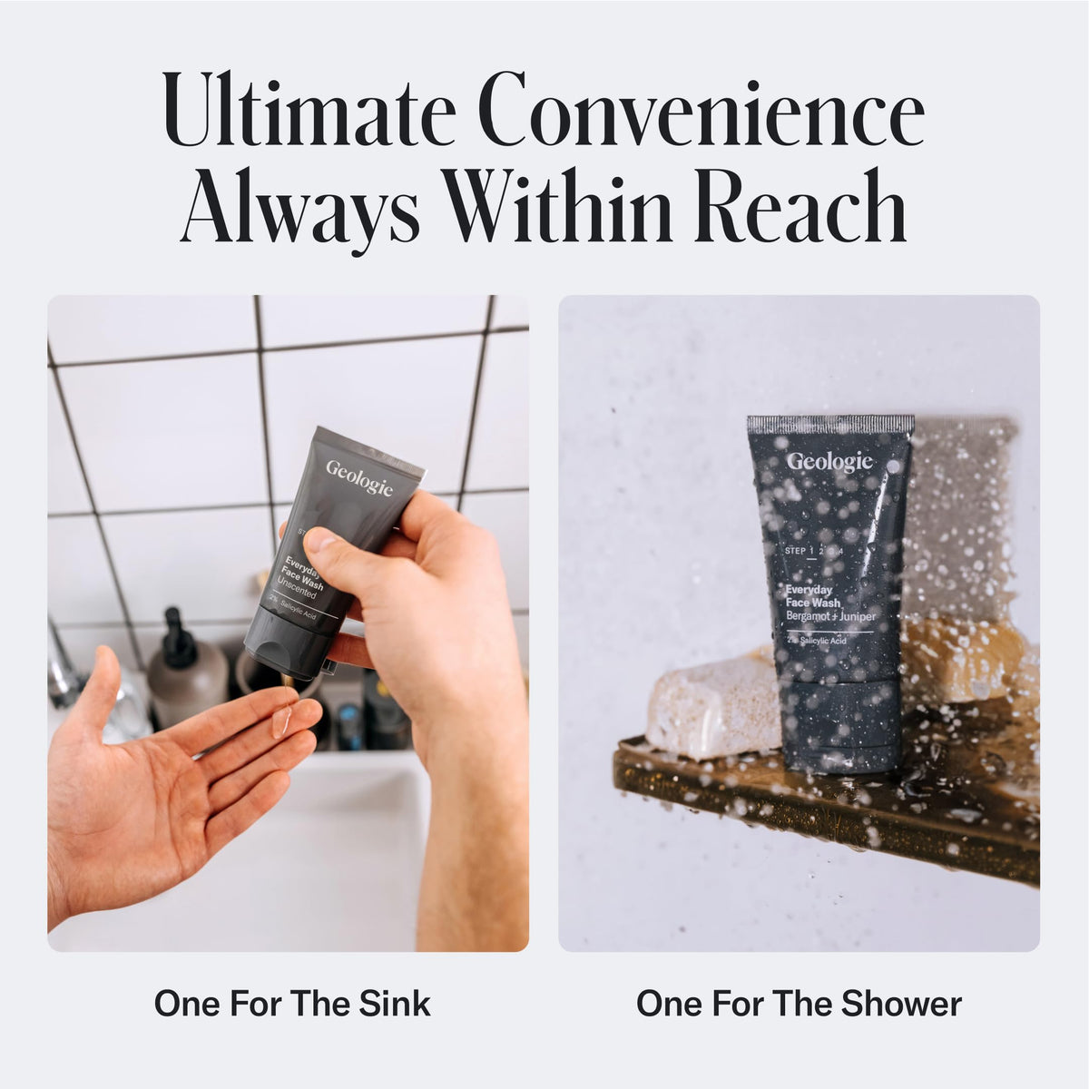 Geologie Daily Face Wash foamy lather cleanses gently on skin.