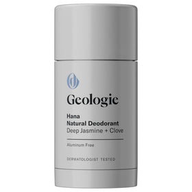 Geologie Hana deodorant jar close-up showing clear, residue-free application.