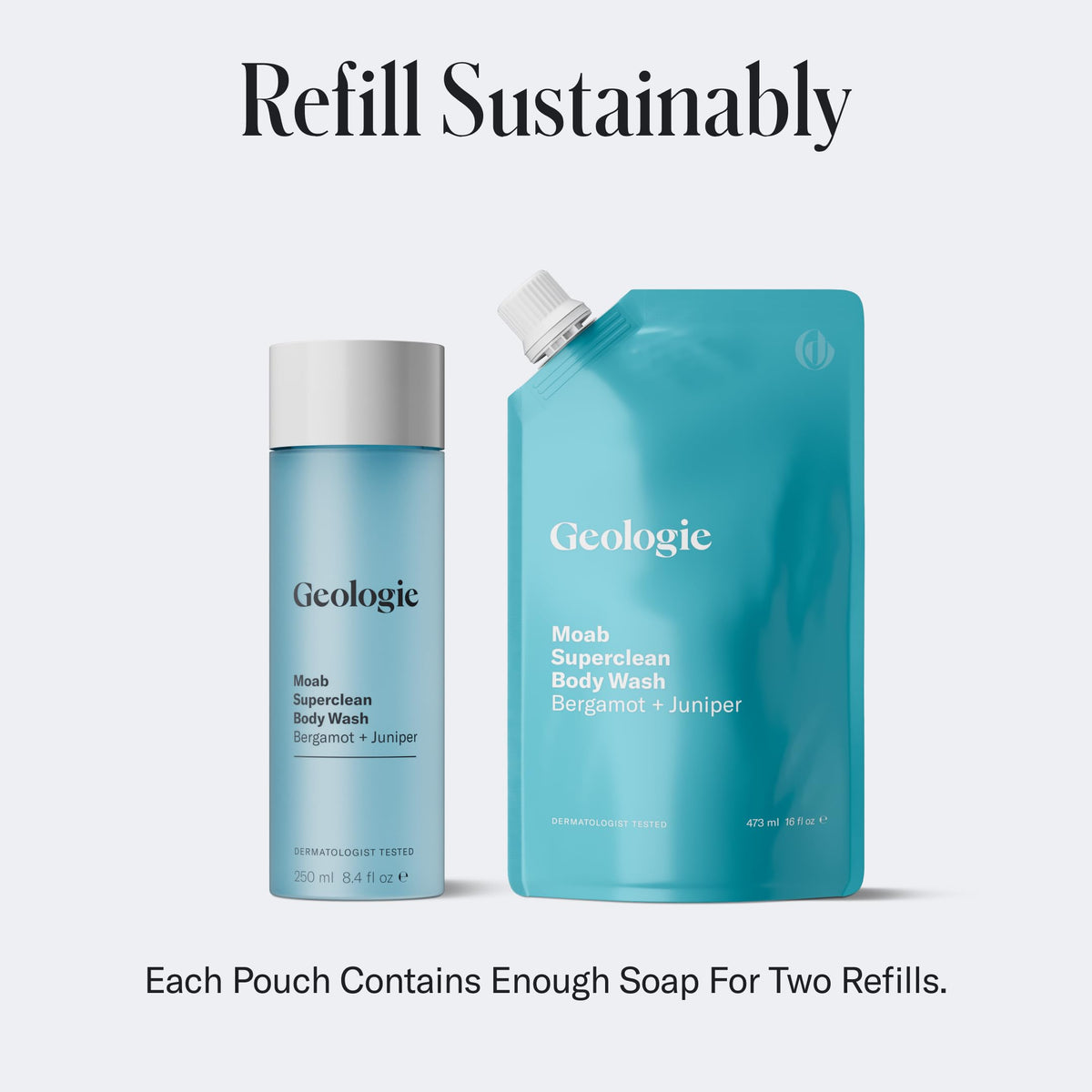 Geologie Moab Superclean moisturizing formula leaves skin soft and nourished after wash.