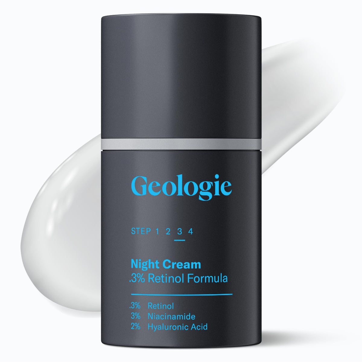 Geologie Retinol Night Cream bottle delivering premium anti-aging care for radiant skin.