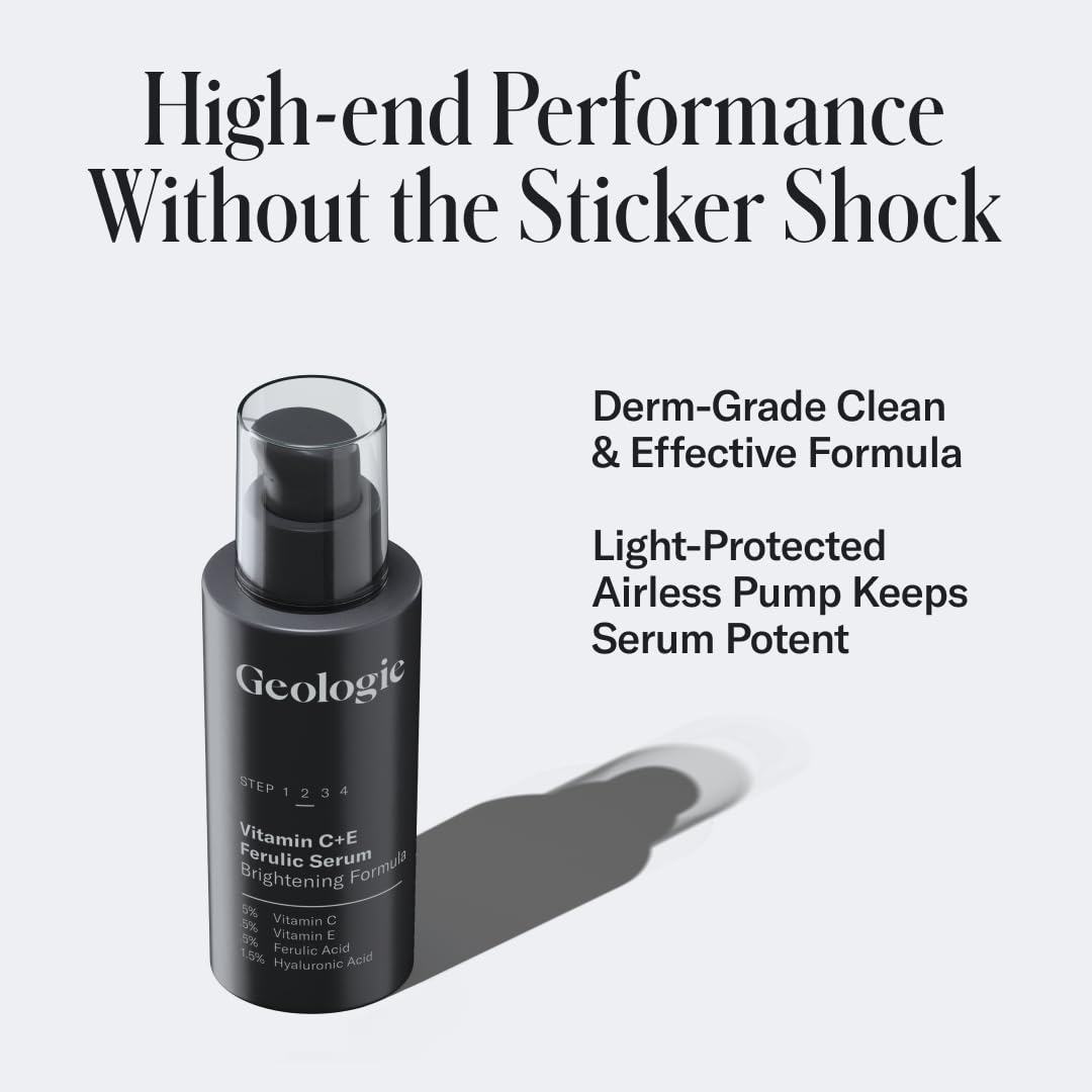 Geologie packaging on shelf communicates premium, dermatologist-designed skincare.