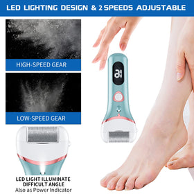 Geopu device showing three replacement rollers for at-home pedicures