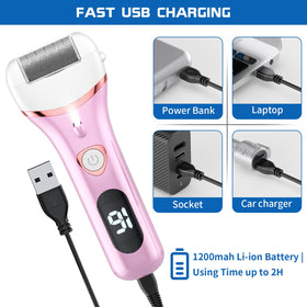 Geopu rechargeable battery-powered foot file delivers long cordless sessions.