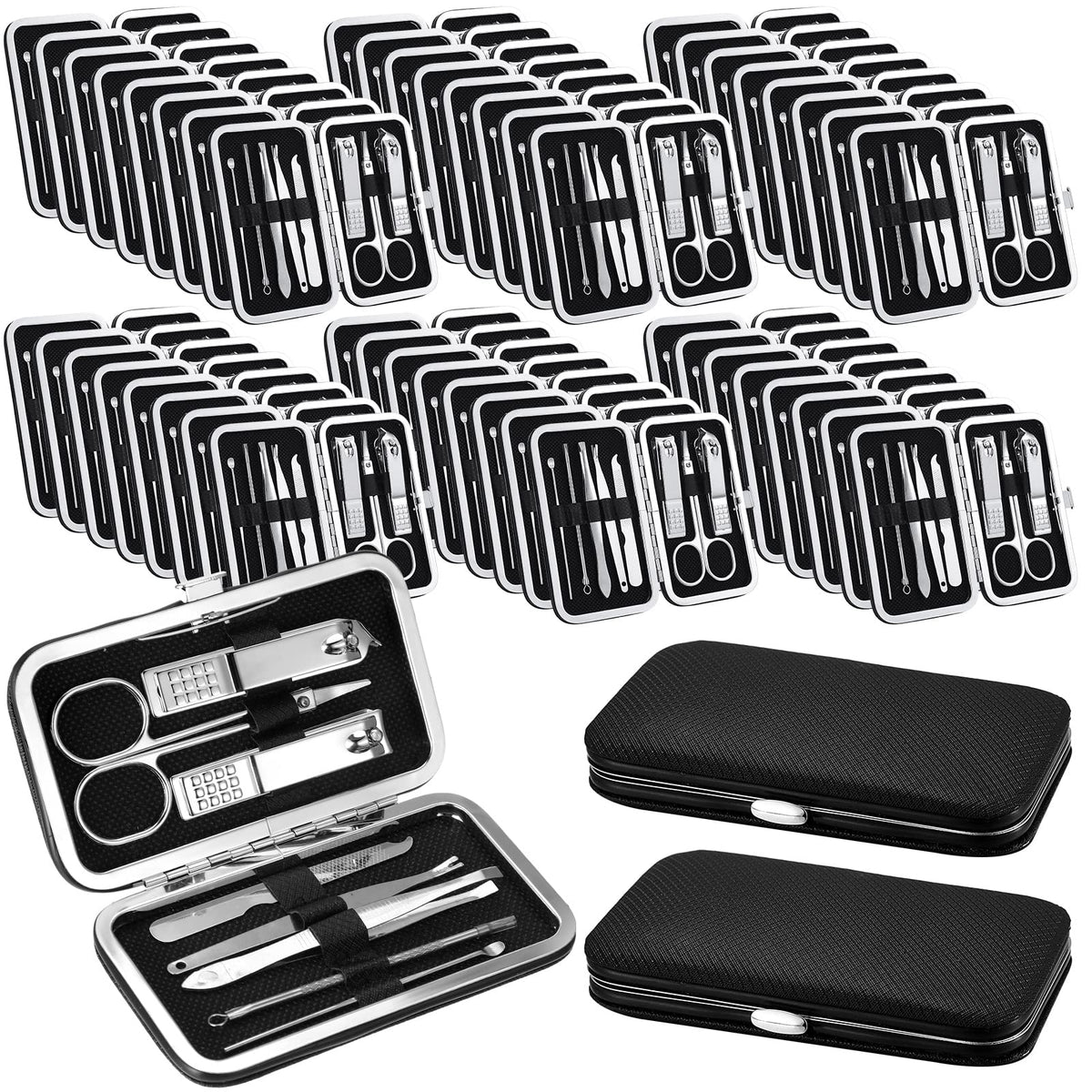 Geosar 50-set travel manicure kit case, compact and organized for on-the-go grooming