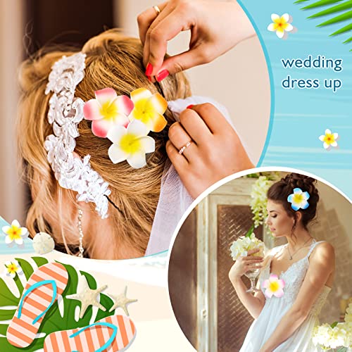 Geosar beach vacation hair clip with plumeria for sunny, relaxed style