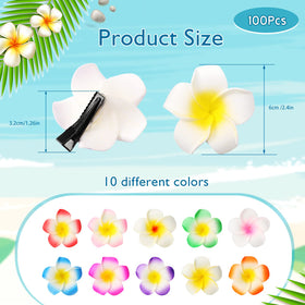 Geosar Hawaiian foam flower clip with bright colors, ideal for versatile party wear
