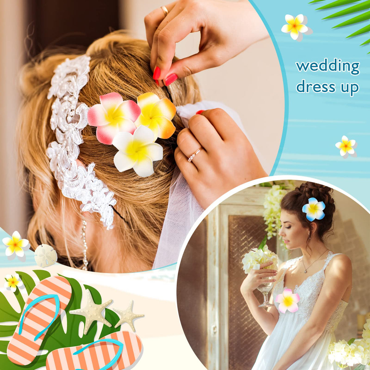 Geosar 100-pack plumeria clips offer versatile styling options.