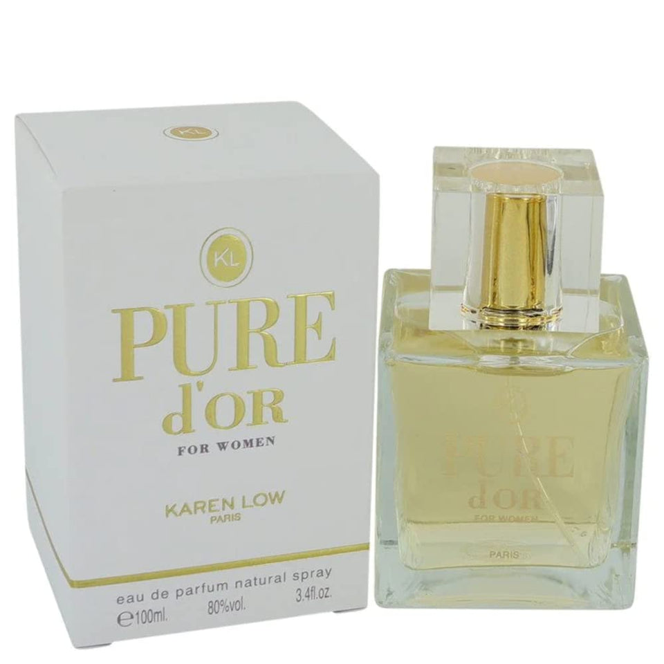 Geparlys Karen Low Pure D'or perfume bottle for daytime wear and casual chic.