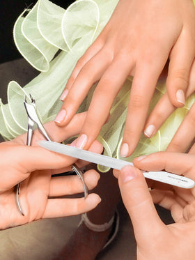 GERMANIKURE crystal nail file closeup showing durable etched surface for long-lasting use