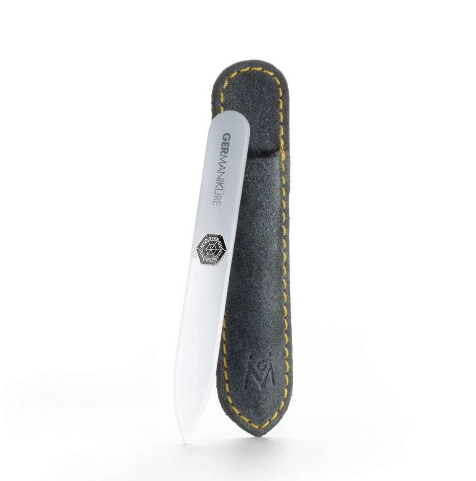 GERmanikure Czech crystal glass nail file in a travel case for pristine nails on the go.