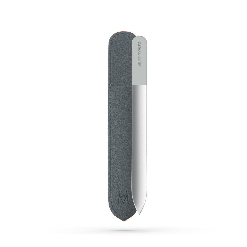 GERMANIKURE Czech crystal glass nail file with precise tip for smoothing natural nails.