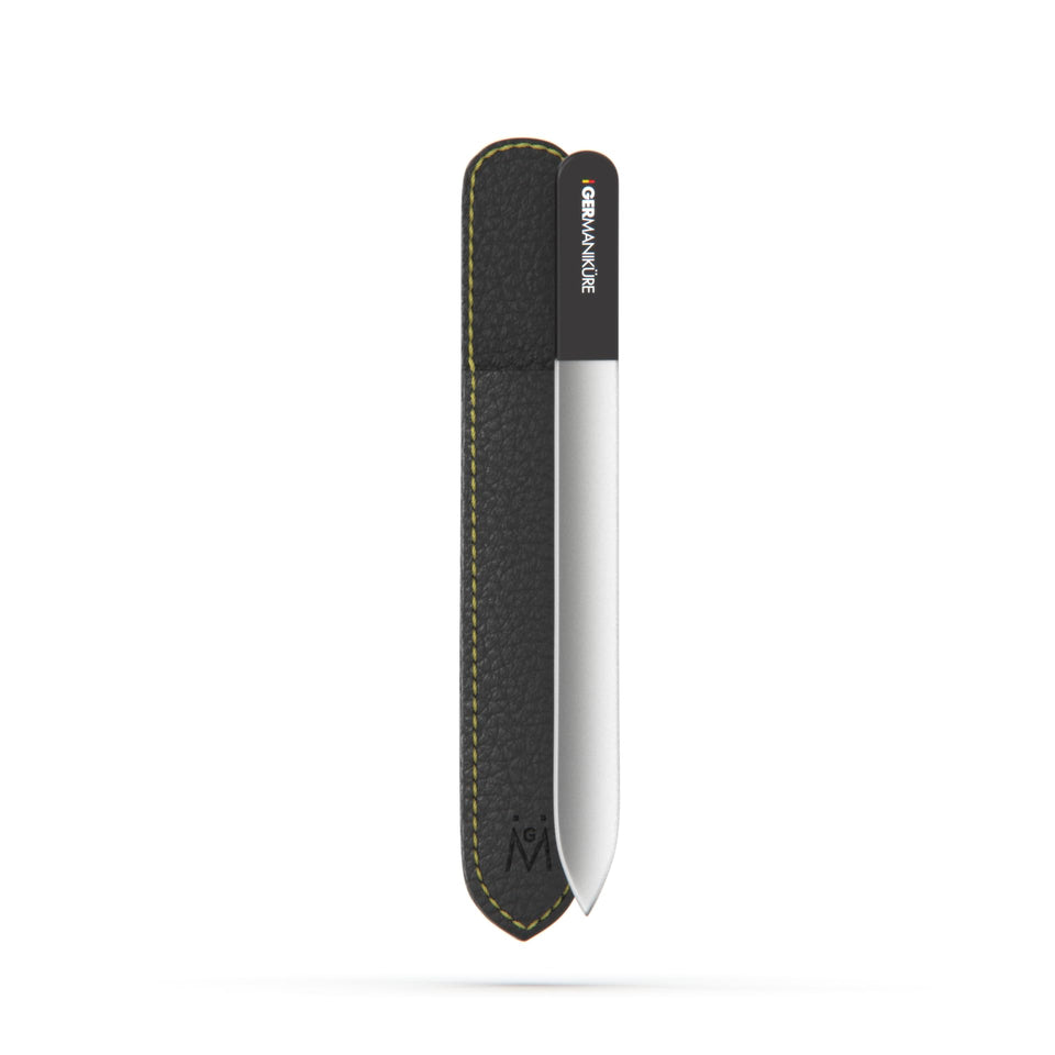 GERMANIKURE Czech Crystal Glass Nail File for precise natural nail shaping