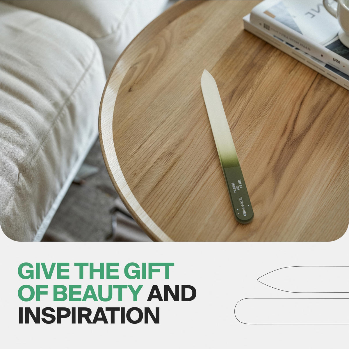 Gift-ready nail care kit featuring GERManikure file and sleeve