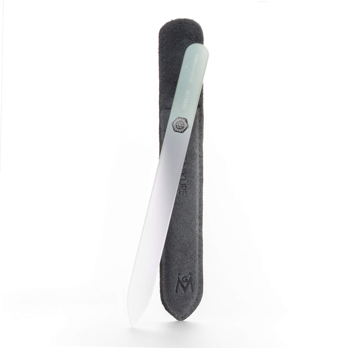 GERMANIKURE glass nail file Just Breathe front view for smooth natural nails.