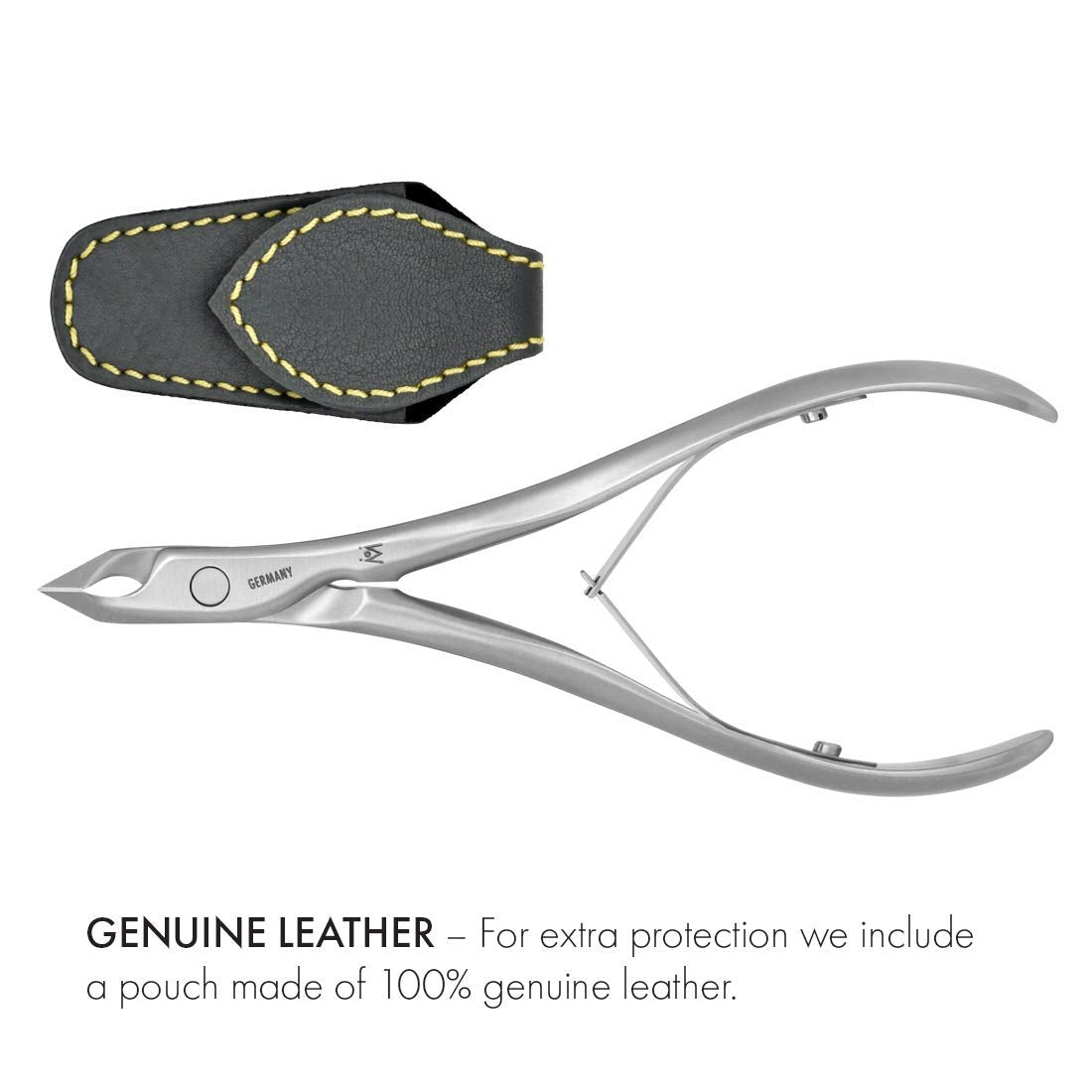 GERMANIKURE hairline gap check demonstrates meticulous quality in manufacturing.