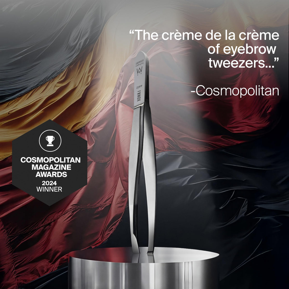 GERMANIKURE slanted tweezers for eyebrow shaping and fine hair removal