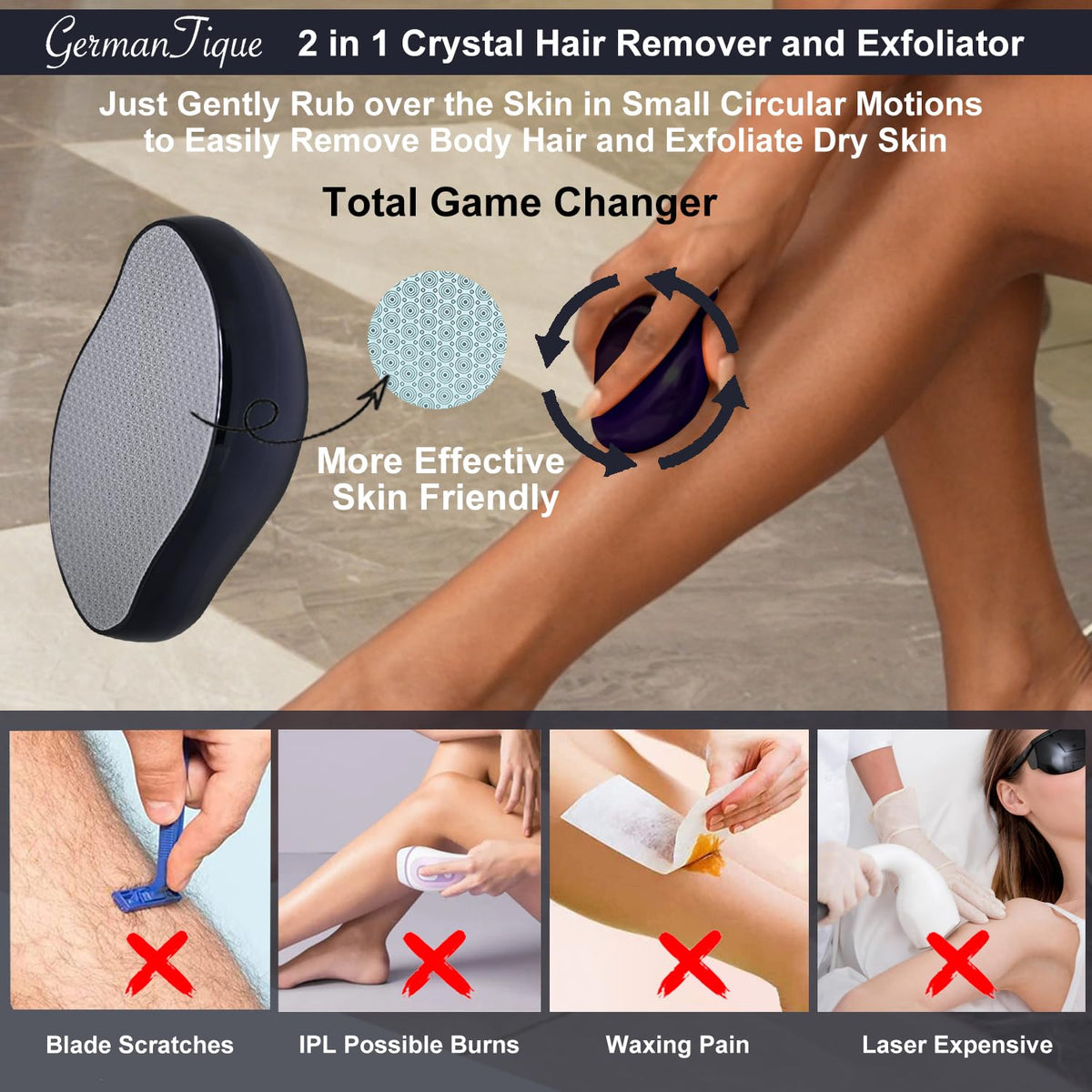 Germantique Crystal Hair Eraser packaging highlighting gift-ready presentation.