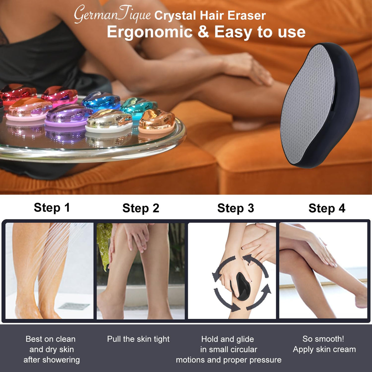 Germantique Crystal Hair Eraser travel case for on-the-go use.