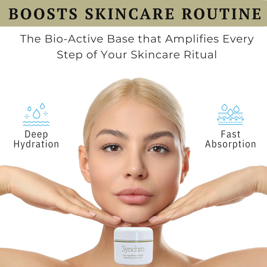 Close-up glow after applying Gernetic Synchro Cream for supple skin