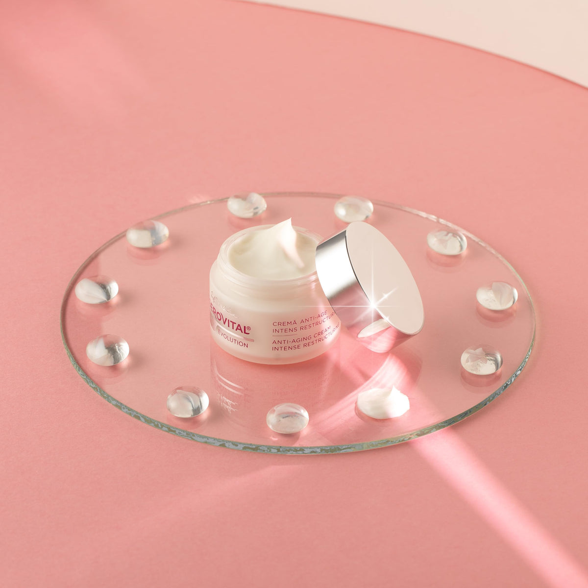 Applying Gerovital H3 Evolution at night for skin nourishment
