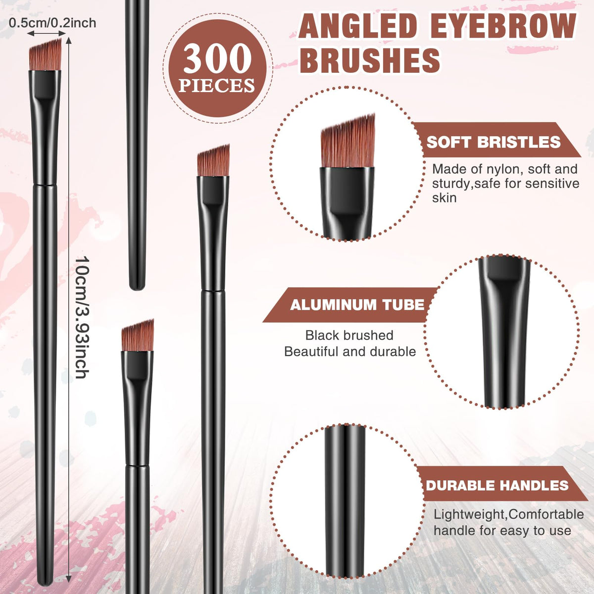 Gerrii angled eyebrow brush design provides precise shaping for clean arches.