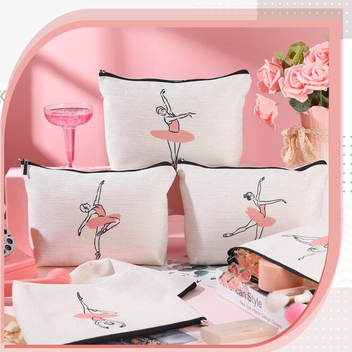 Gerrii canvas makeup bag with a sturdy zipper for secure storage