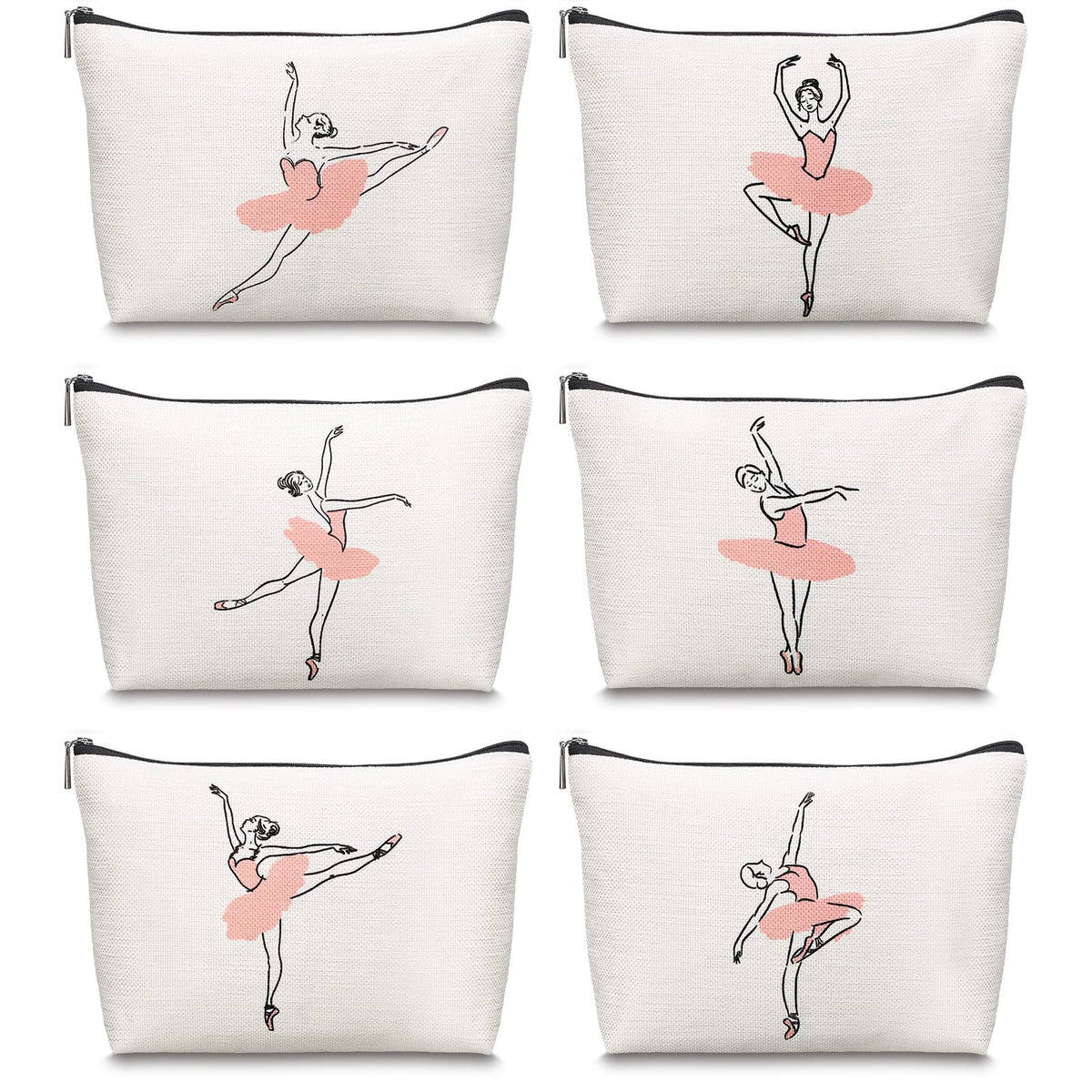 Gerrii 6-pack dance makeup bags set for daily use and gifting