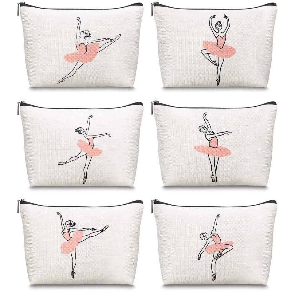 Gerrii 6-pack dance makeup bags set for daily use and gifting