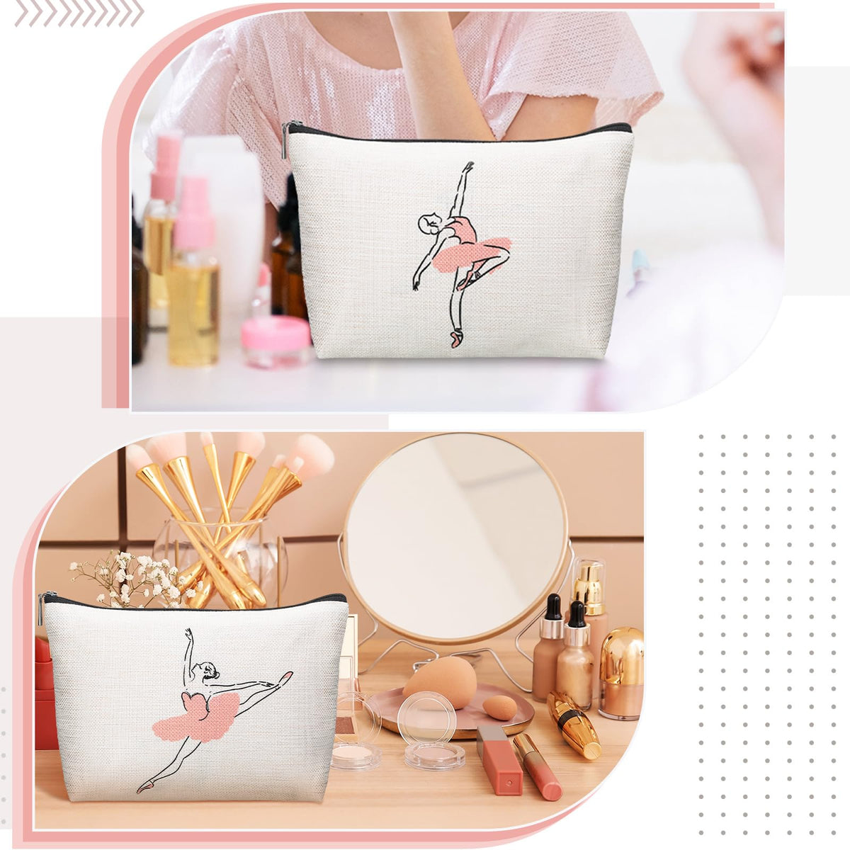 Gerrii portable dance bag sized 25x19 cm fits essentials