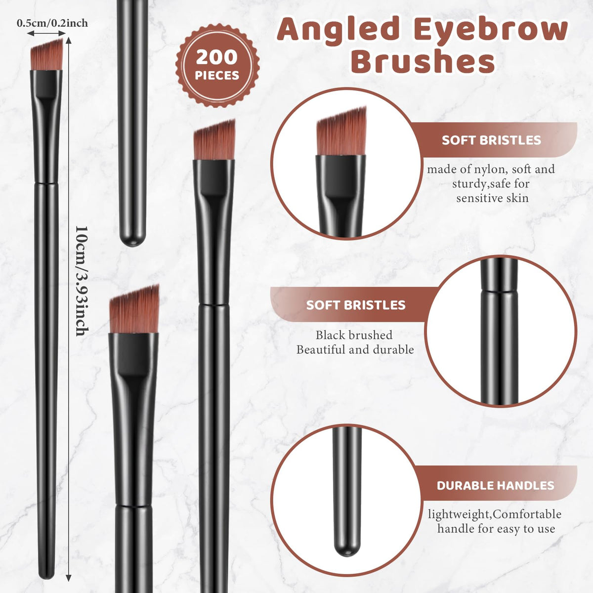 Gerrii travel-friendly brow brush pack with nylon head for easy touch-ups