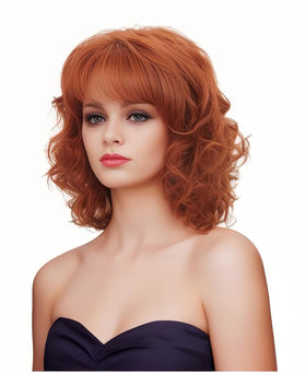 Gerulyss daily-use wavy copper red wig for quick style updates
