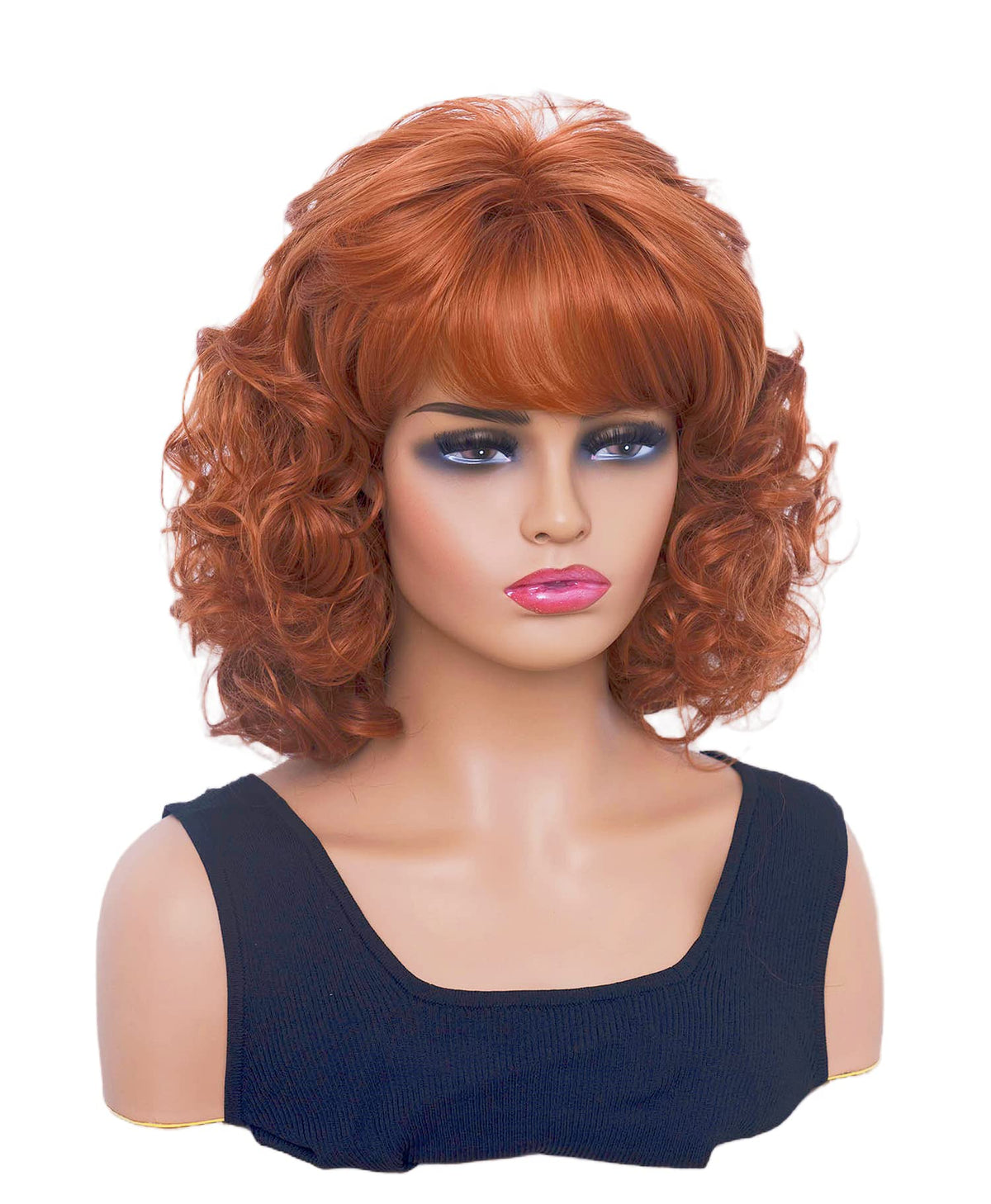 Gerulyss synthetic copper-red wig suitable for Halloween outfits