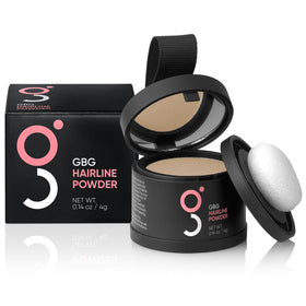 Get Back Gorgeous Hairline Powder compact close-up showing medium blonde shade for natural coverage.