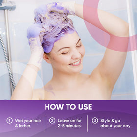 Get Back Gorgeous Purple Shampoo close-up shows purple pigments for color correction