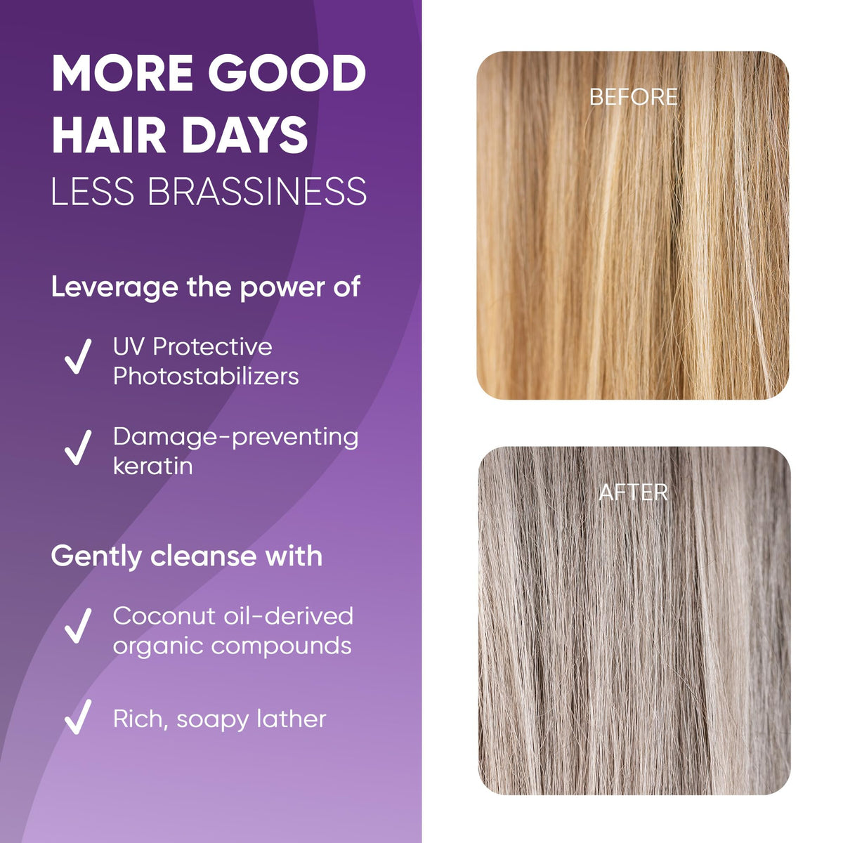 Get Back Gorgeous Purple Shampoo in the shower delivering cleansing and tone