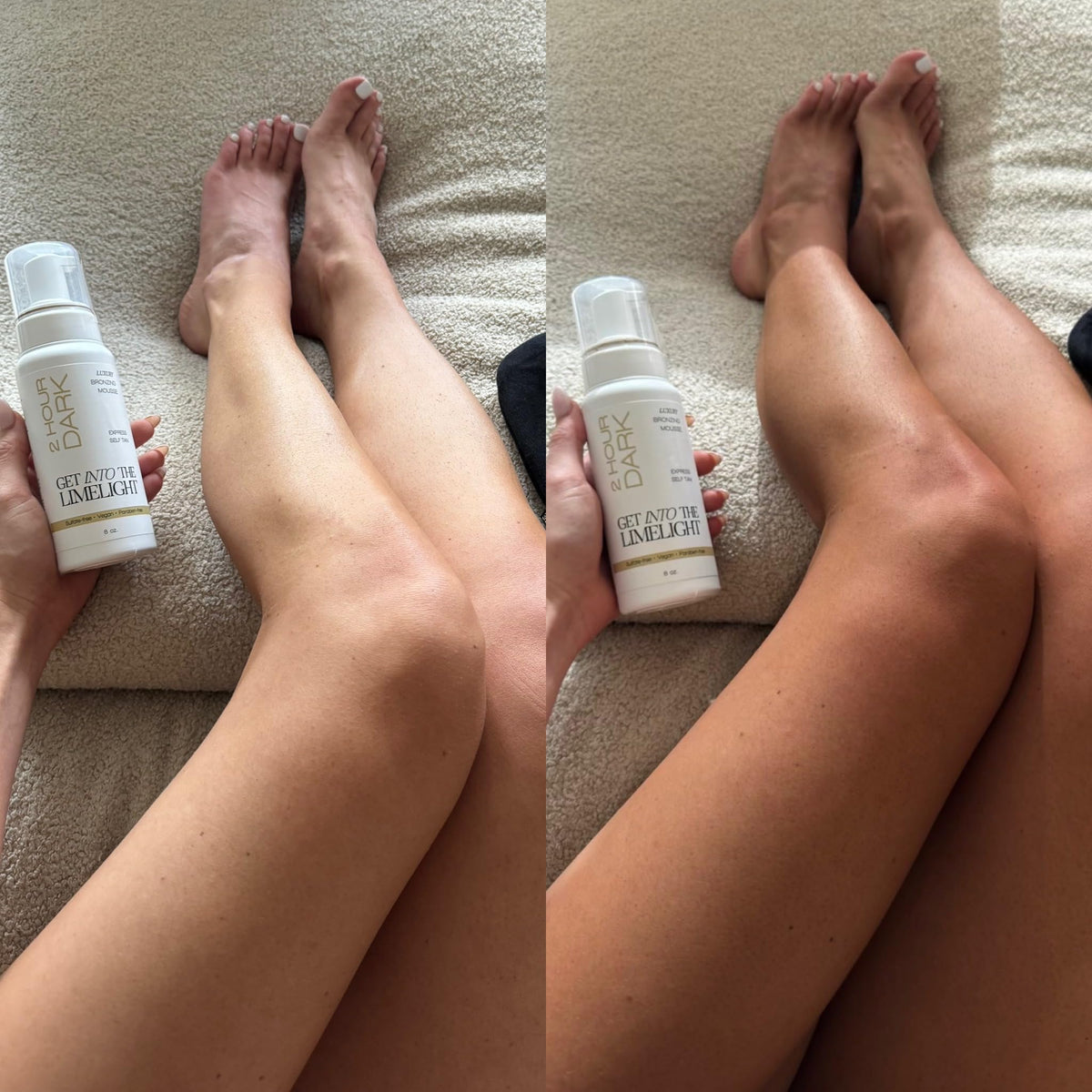 Get Into The Limelight bottle ready for face and body application with even color development.
