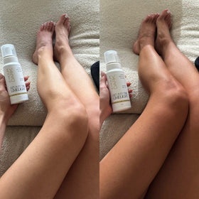 Get Into The Limelight bottle ready for face and body application with even color development.