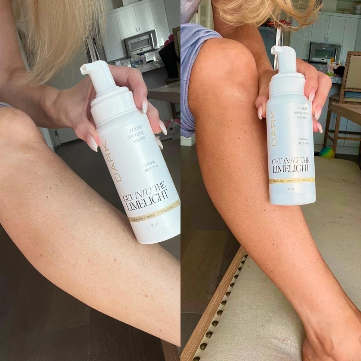 Get Into The Limelight Original Dark Self Tanner drying time of 8-12 hours.